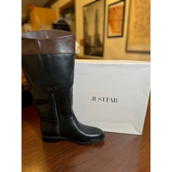 JustFab Brown and Black Boots size 9/Wide Calf - Picture 2 of 7